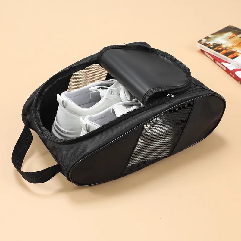 Shoe Bag Dust - SU ポータブルゴルフシューズバッグ オックスフォード布製シューズキャリアバッグ 通気性 軽量 ゴルフハンドバッグ