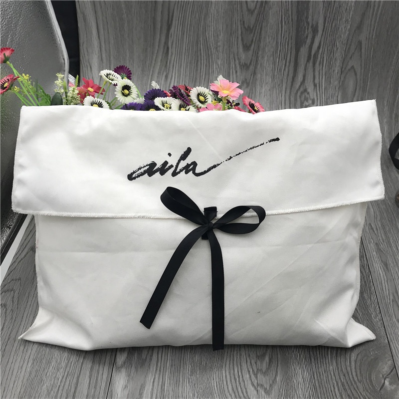 Shoe Bag Dust - ソフトコットンドローストリングダストバッグ、封筒クロス、フラップ付き靴包装ポーチ、カスタムロゴプリント