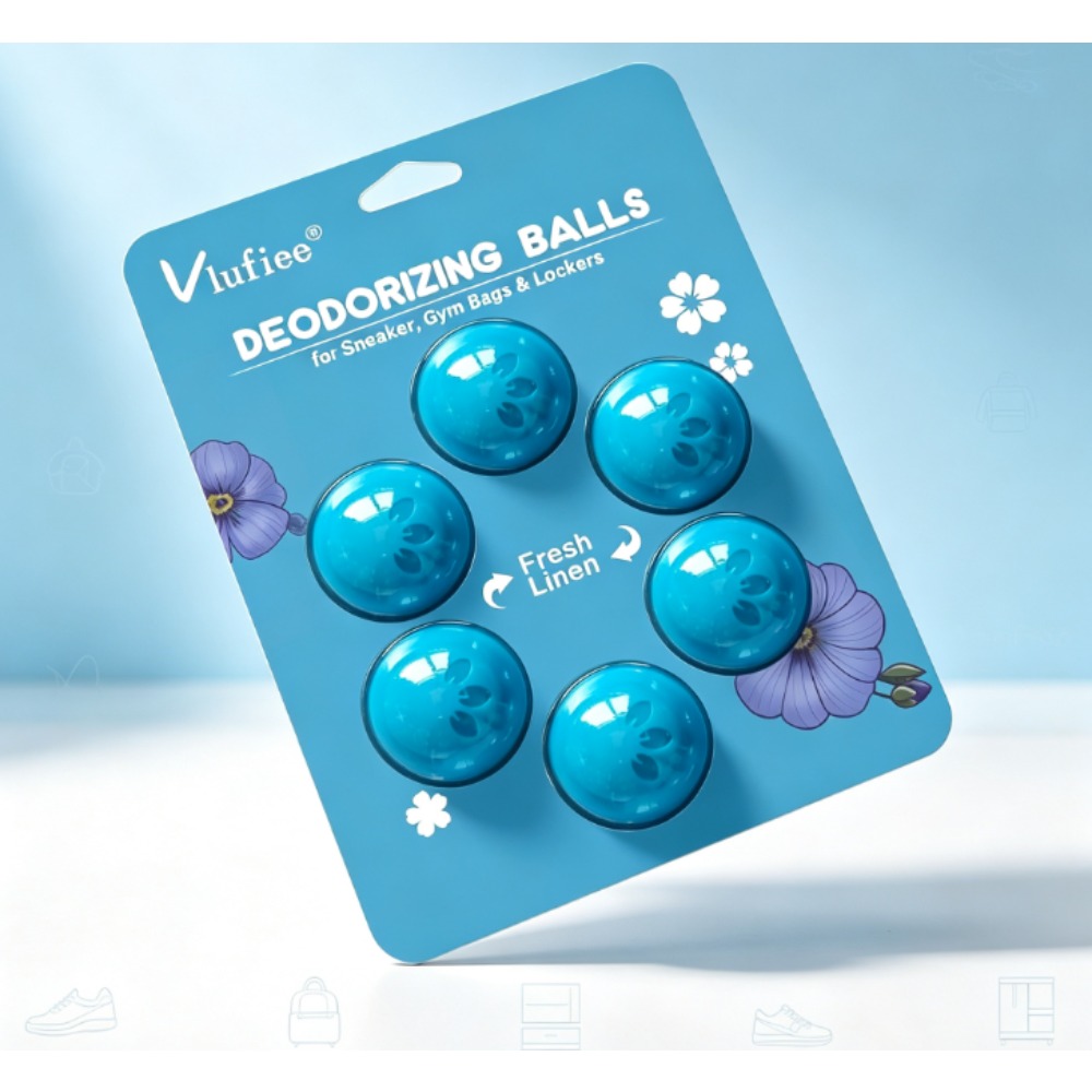 Shoe Deodorizer Ball - フレッシュリネンエッセンシャルオイルシューズ消臭ボール、携帯用消臭剤、スニーカー、ジムバッグ、引き出し、ロッカー用芳香剤