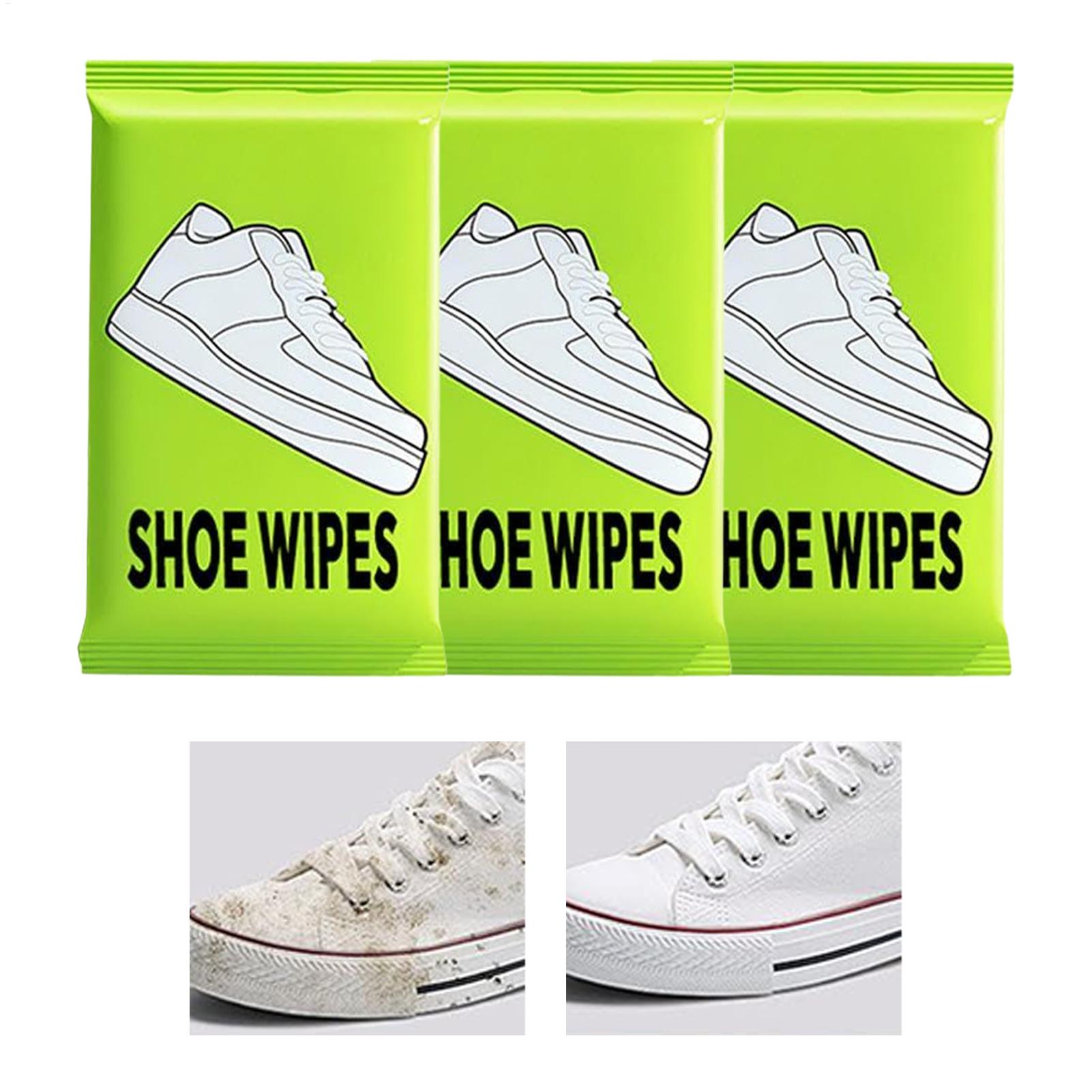Sneaker Care Wipes - 3袋入り シューズクイッククリーンワイプ 携帯用 白靴クリーニングケアワイプ スニーカークリーニング クイックウェットワイプ