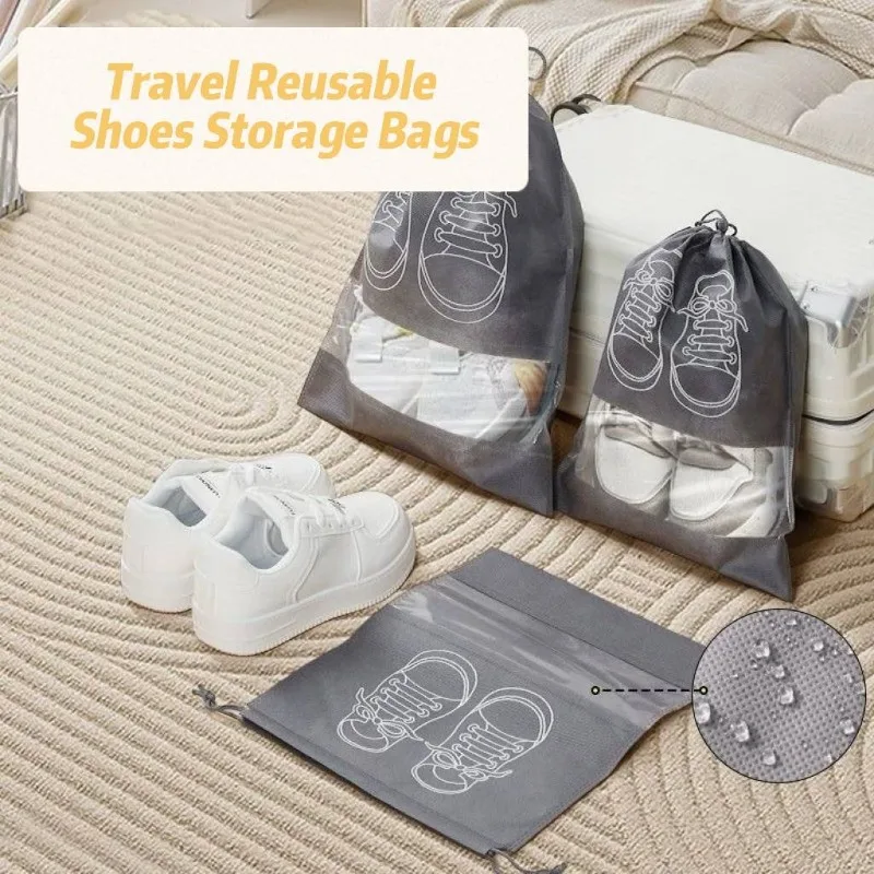 Shoe Bag Dust - 1-30 個の靴収納オーガナイザーバッグ不織布靴ダストバッグポータブル旅行靴バッグ靴収納パッキングポーチオーガナイザー