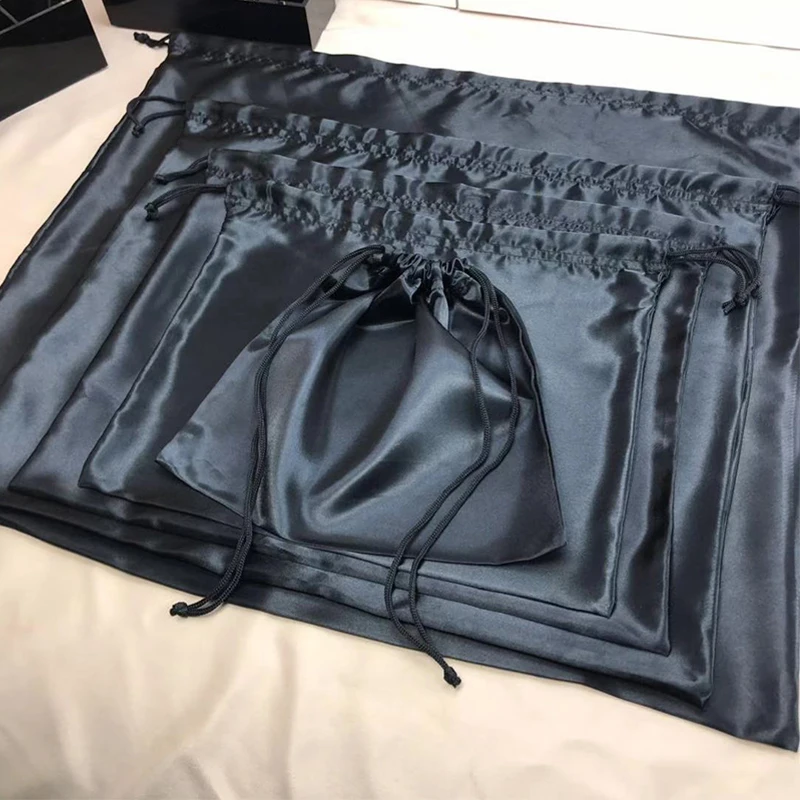 S/M/L/XL/XXL 黒シルク素材巾着収納袋靴ハンドバッ - Shoe Bag Dust のレビューと価格