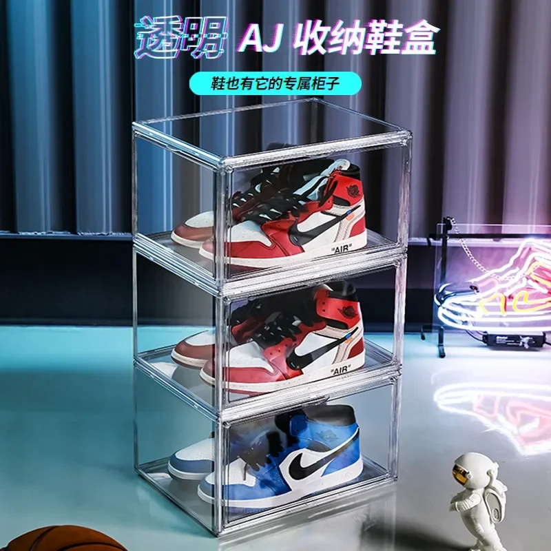 組み立て式両開き収納ボックス 高透明ディスプレイコンビネーシ - Shoe Box Display のレビューと価格
