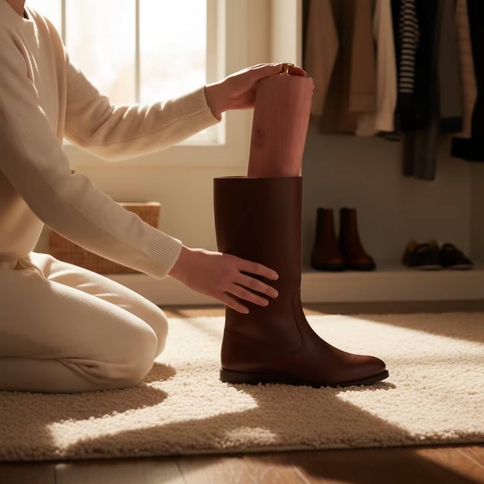 高級杉材ブーツツリー、調節可能なブーツストレッチャー、ブーツ - Shoe Tree Cedar のレビューと価格