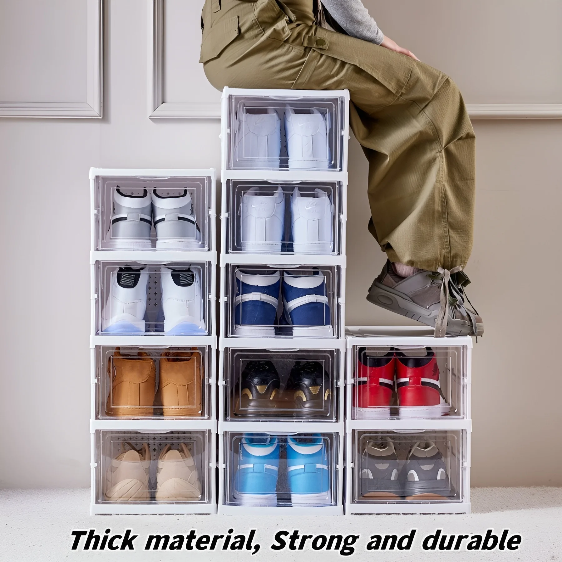 6 層靴ボックス折りたたみ透明スニーカー靴収納オーガナイザー - Sneaker Care Box のレビューと価格