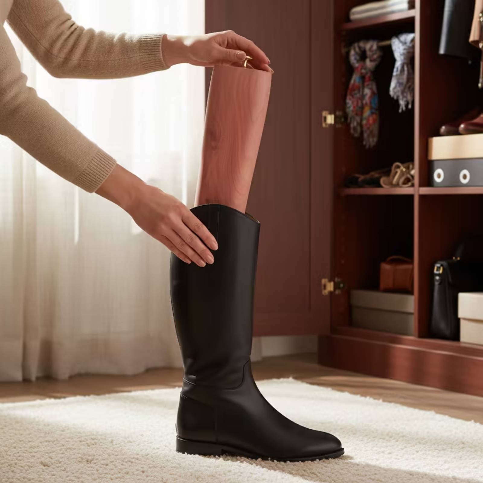 杉材製ブーツストレッチャー、背の高いブーツ用ツリー、2ピース - Shoe Tree Cedar のレビューと価格