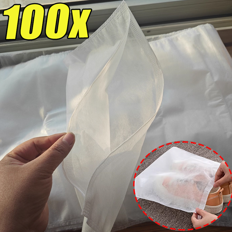 1-100 個靴収納袋白い靴日焼け止め黄色のダストバッグ巾着 - Shoe Bag Dust のレビューと価格