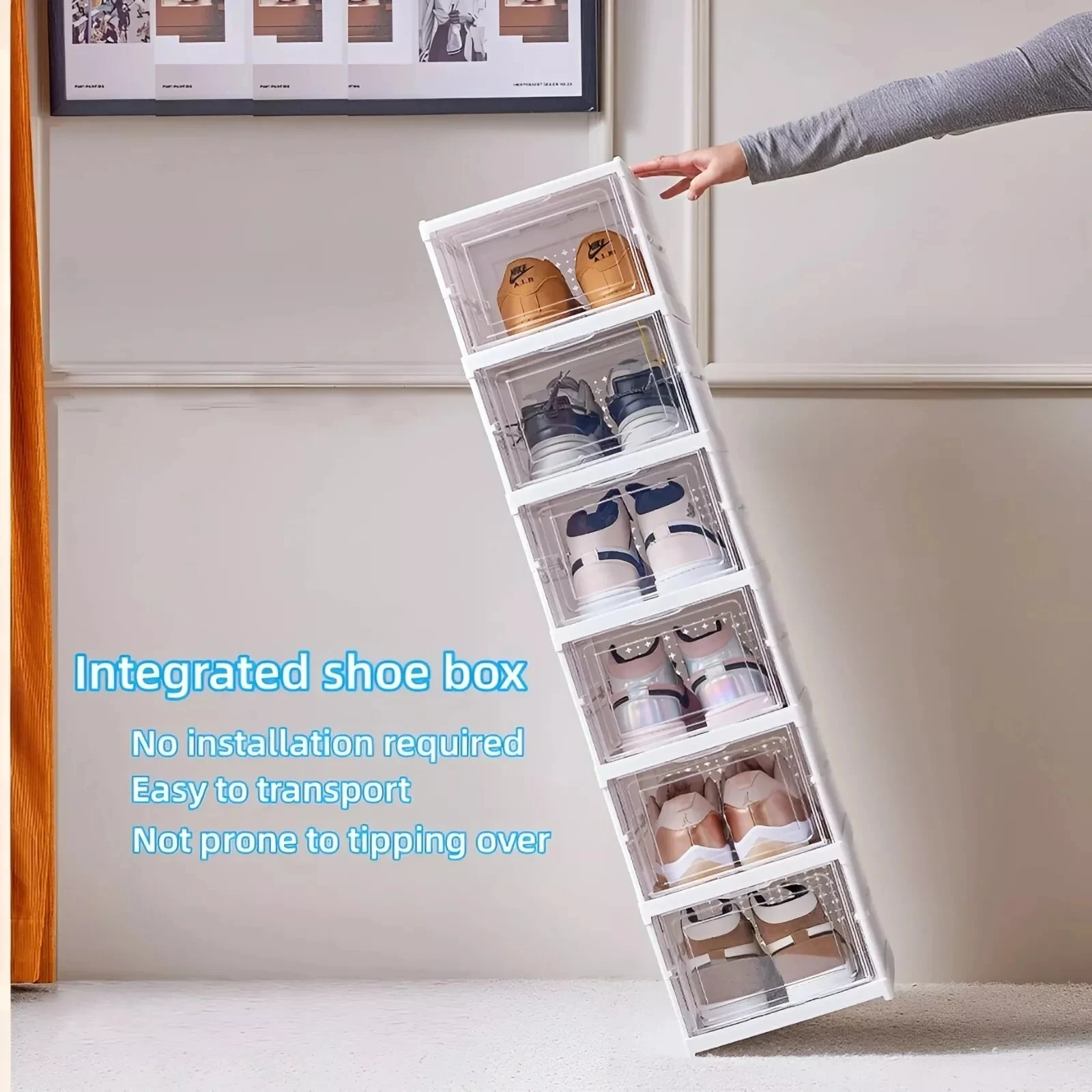 折りたたみ式で透明な靴収納ボックス,防塵キャビネット,靴オー - Shoe Box Display のレビューと価格