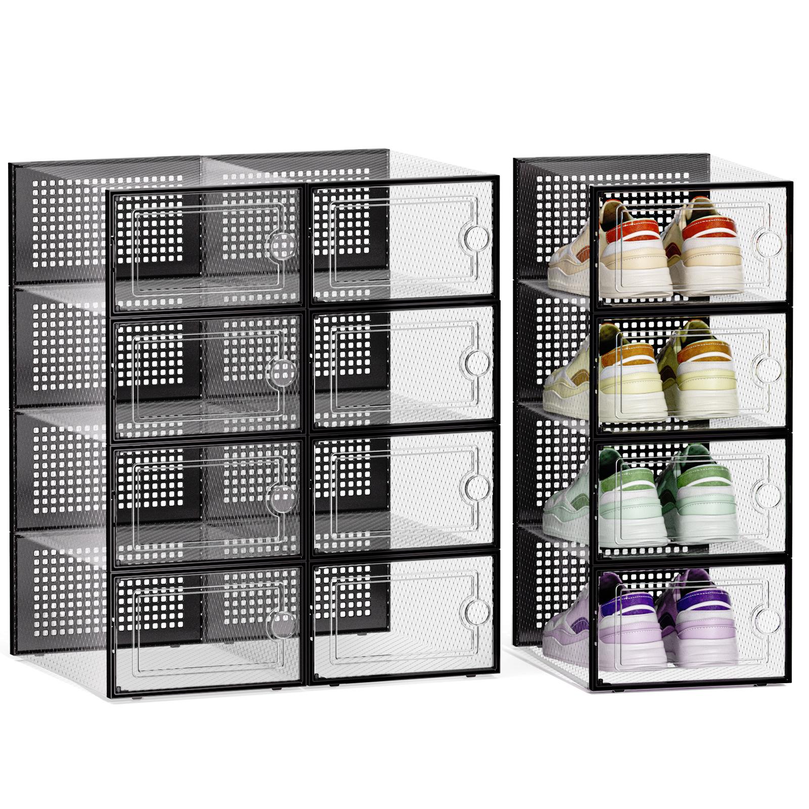 12/24個入り 厚手透明シューズボックス 折りたたみ式 積 - Shoe Box Display のレビューと価格