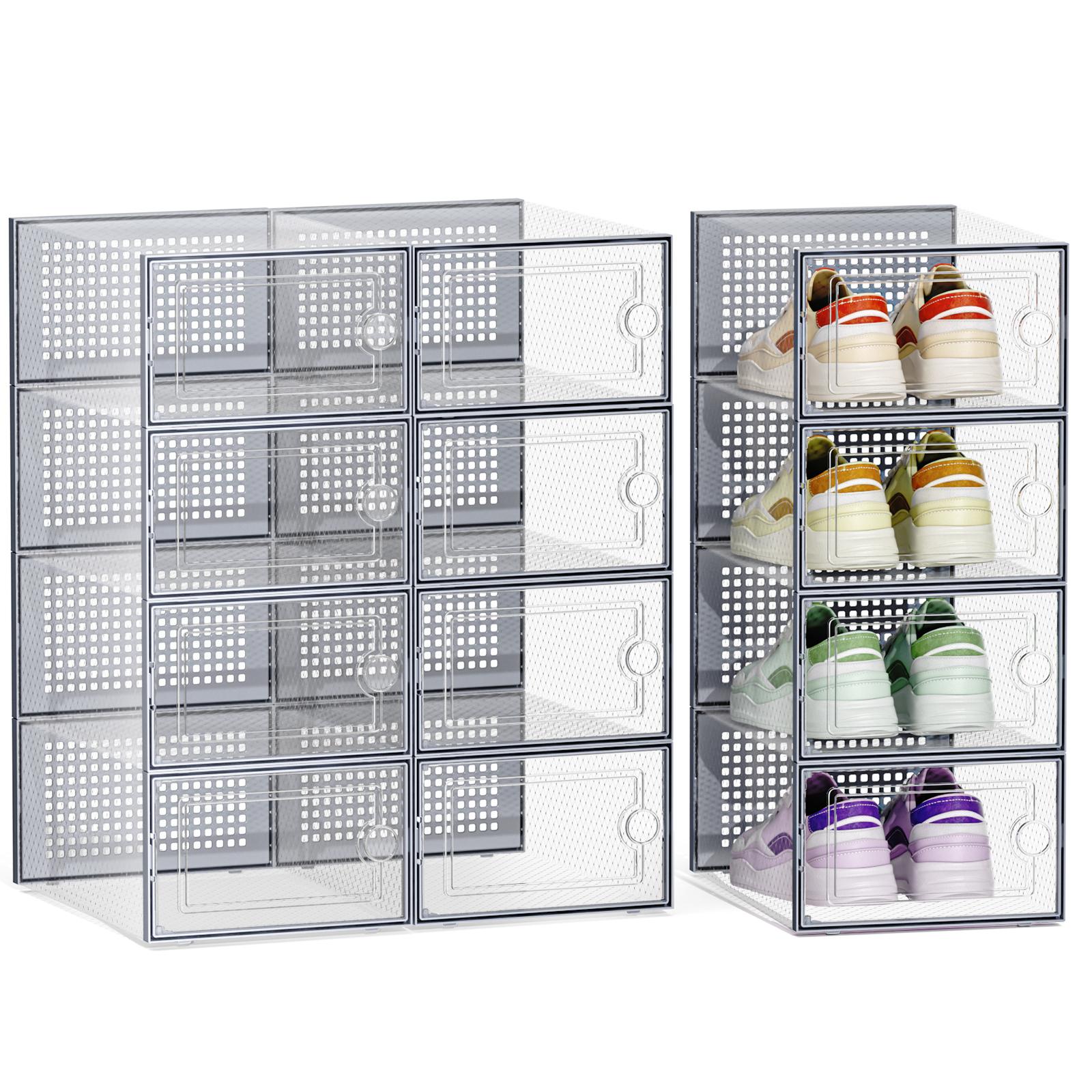 12/24個入り 厚手透明シューズボックス 折りたたみ式 積 - Shoe Box Display のレビューと価格