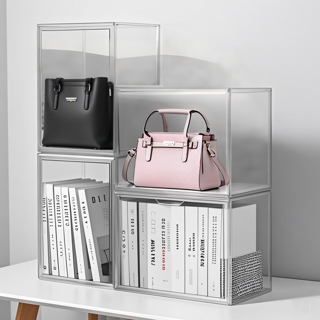 クリアディスプレイボックスオーガナイザー 磁気ドア付きスタッ - Shoe Box Display のレビューと価格