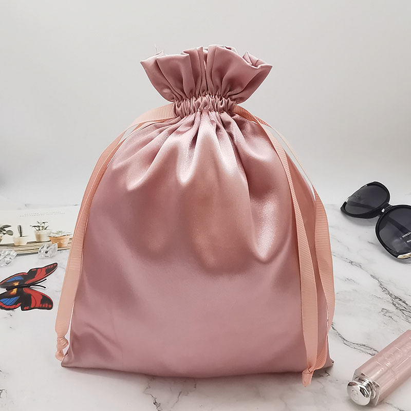 カスタムロゴサテン巾着袋ヘアエクステンション化粧品美容ケース - Shoe Bag Dust のレビューと価格